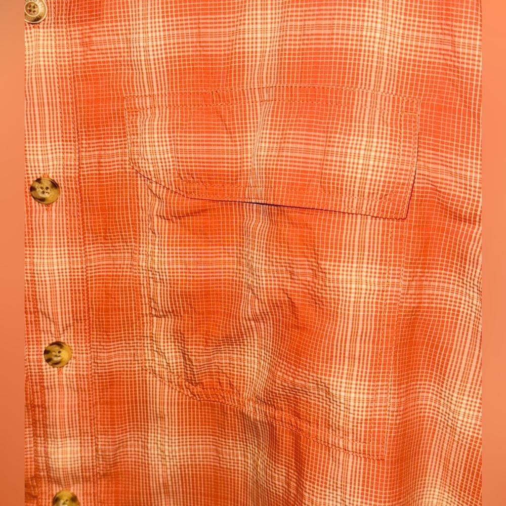 Duluth Trading Shirt Orange Plaid Long Sleeve Button Up UNTUCKED Mens 3XL - Picture 7 of 12